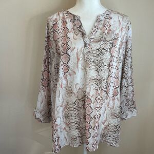 New!Zac&Rachel| 2XLarge| VNeck| Snake Print| Side Slits